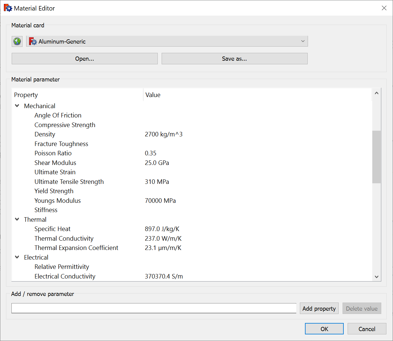 Existing materials editor