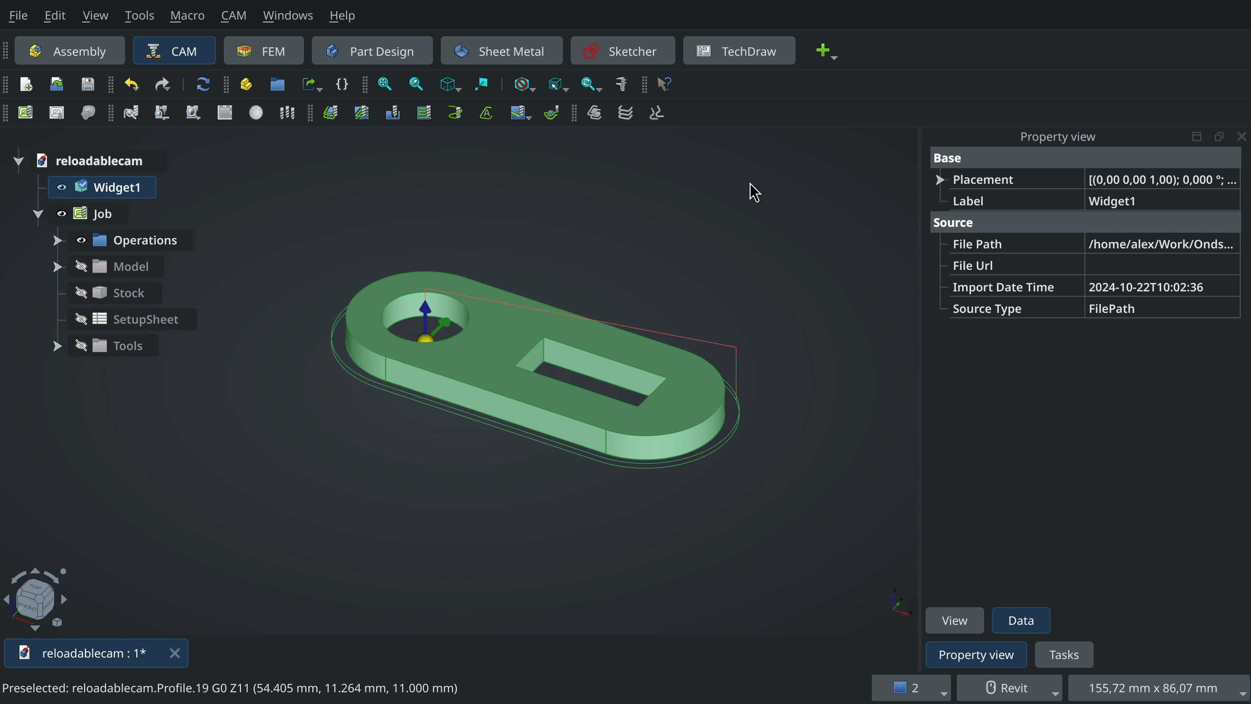 Load a STEP file for CNC