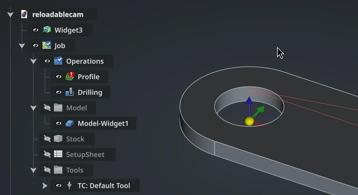 screenshot of the project tree with a different icon on the reloadable