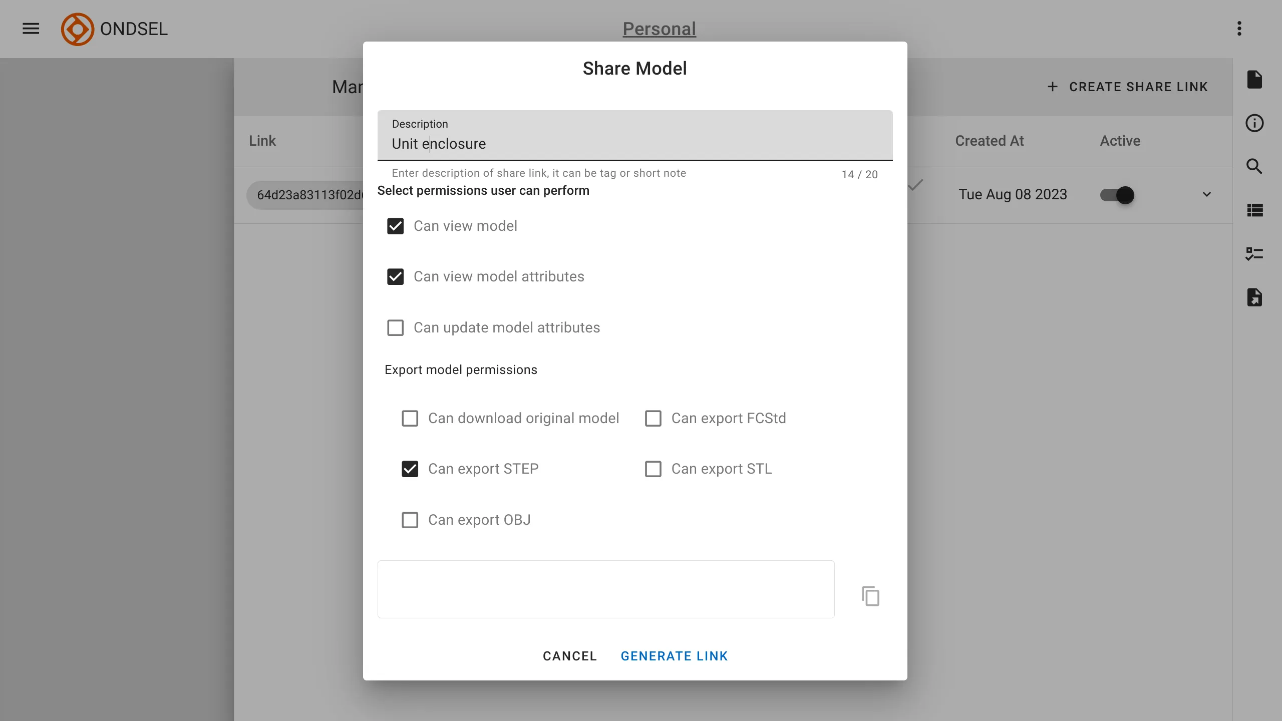 Options for sharing models