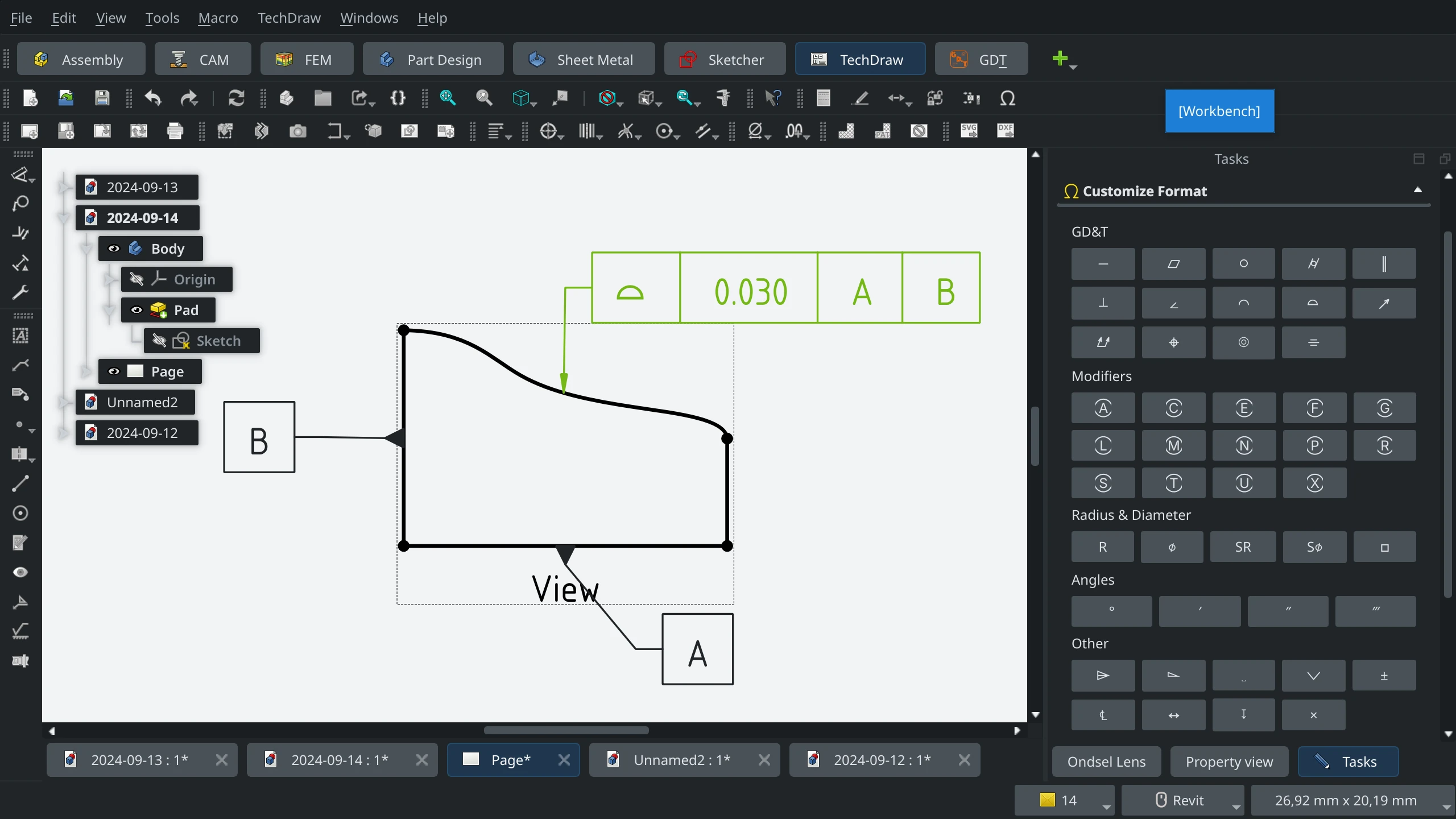 Hacking up GD&amp;T frames in TechDraw